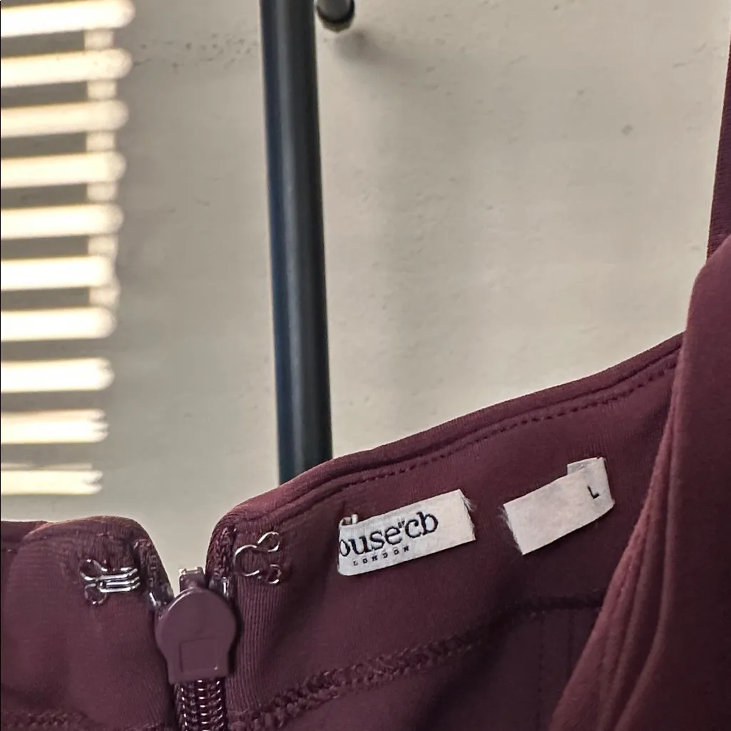 House of CB ‘Milena’ Dark Cherry Corset Maxi Dress NWOT size L - Image 9