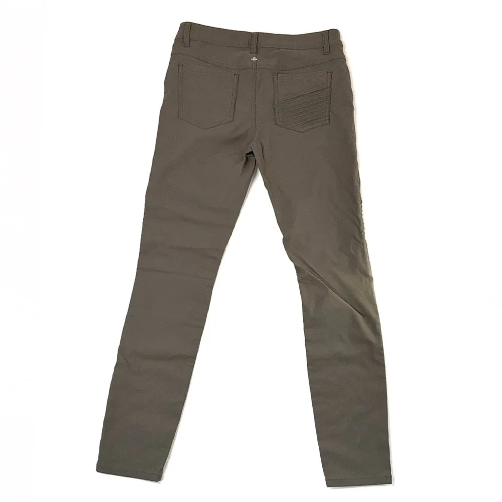 PrAna Hybrid Brenna Moto Style Pant Gravel Gray Olive Green Size 10 - Image 12
