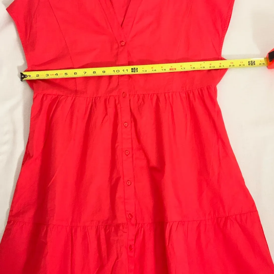 Frances Valentine Breezy Mini Dress in red cotton poplin $228 size large - Image 8