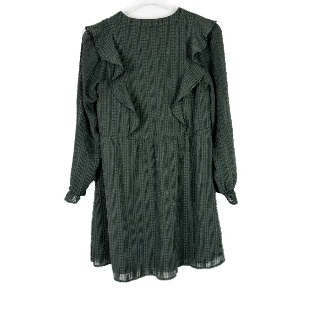 Petite Textured Ruffle Swing Dress Long Sleeves Size XSP XS Petite - Image 7