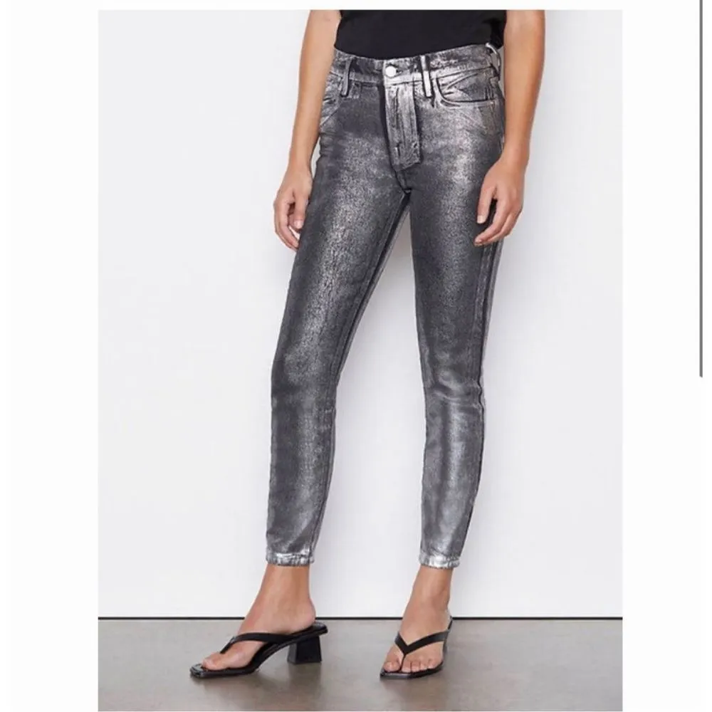 frame denim FRAME | Le High Chrome Noir Skinny Crop Jeans size 29 - Image 2