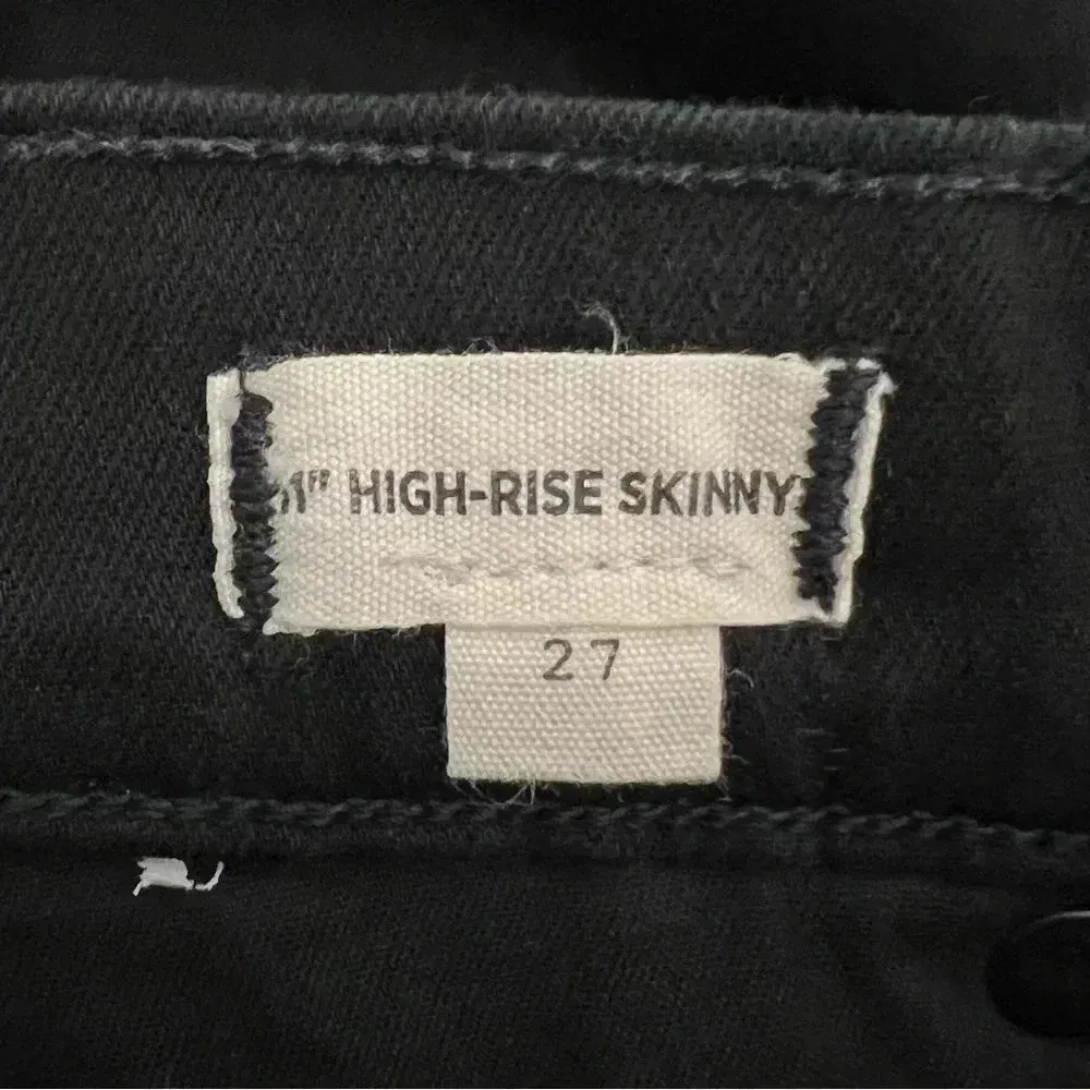 MADEWELL 11" High Rise Skinny Raw Hem Ankle Skinny Jeans Black Casual Size 27 - Image 9