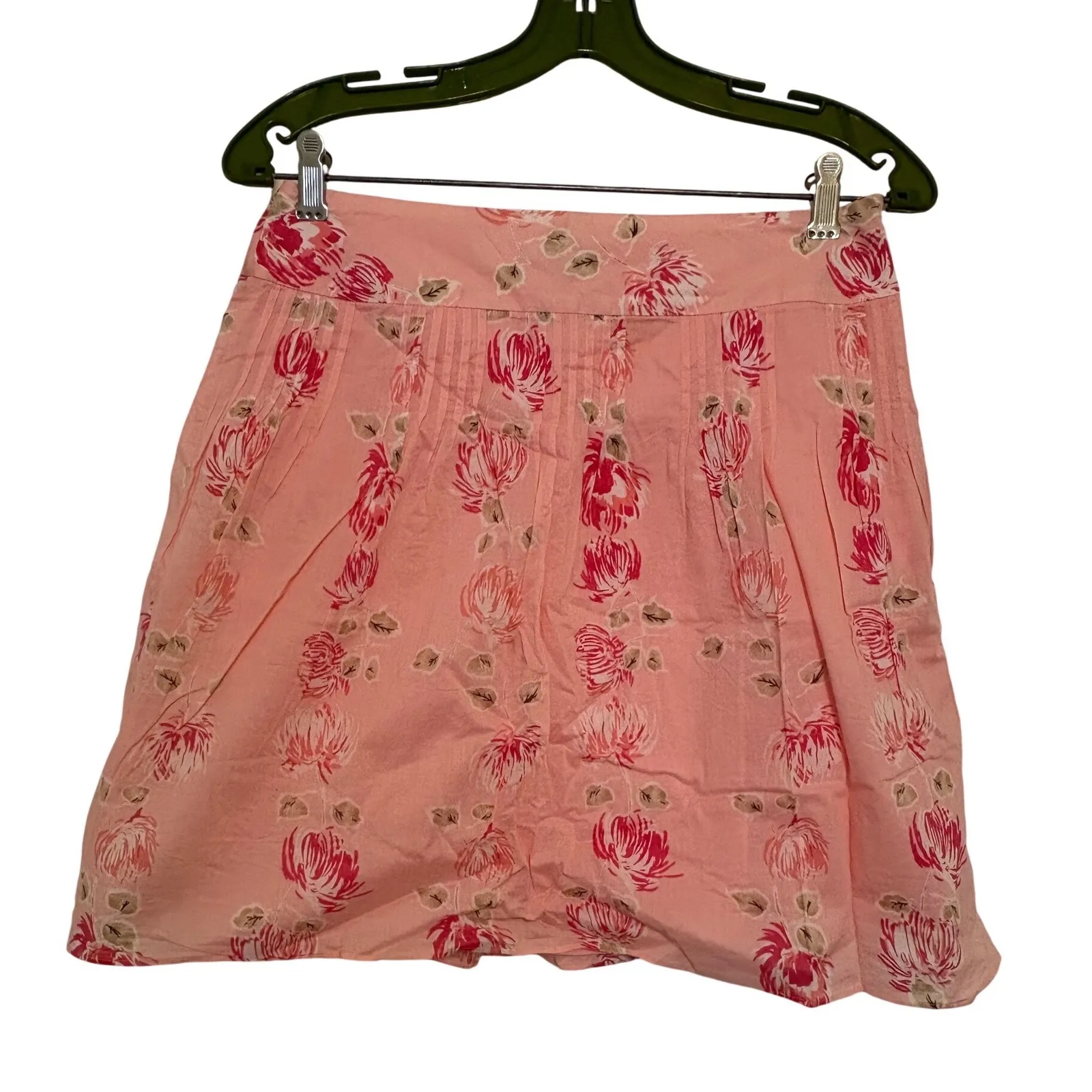 Ann Taylor Loft Pink Floral Mini Skirt 100% Cotton Size 2 Petite Summer Preppy - Image 2