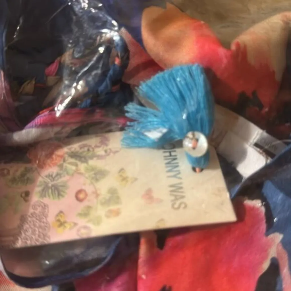 JOHNNY WAS Summer Days Coverup Dress With Braided Tie Summer Blue L - Image 5