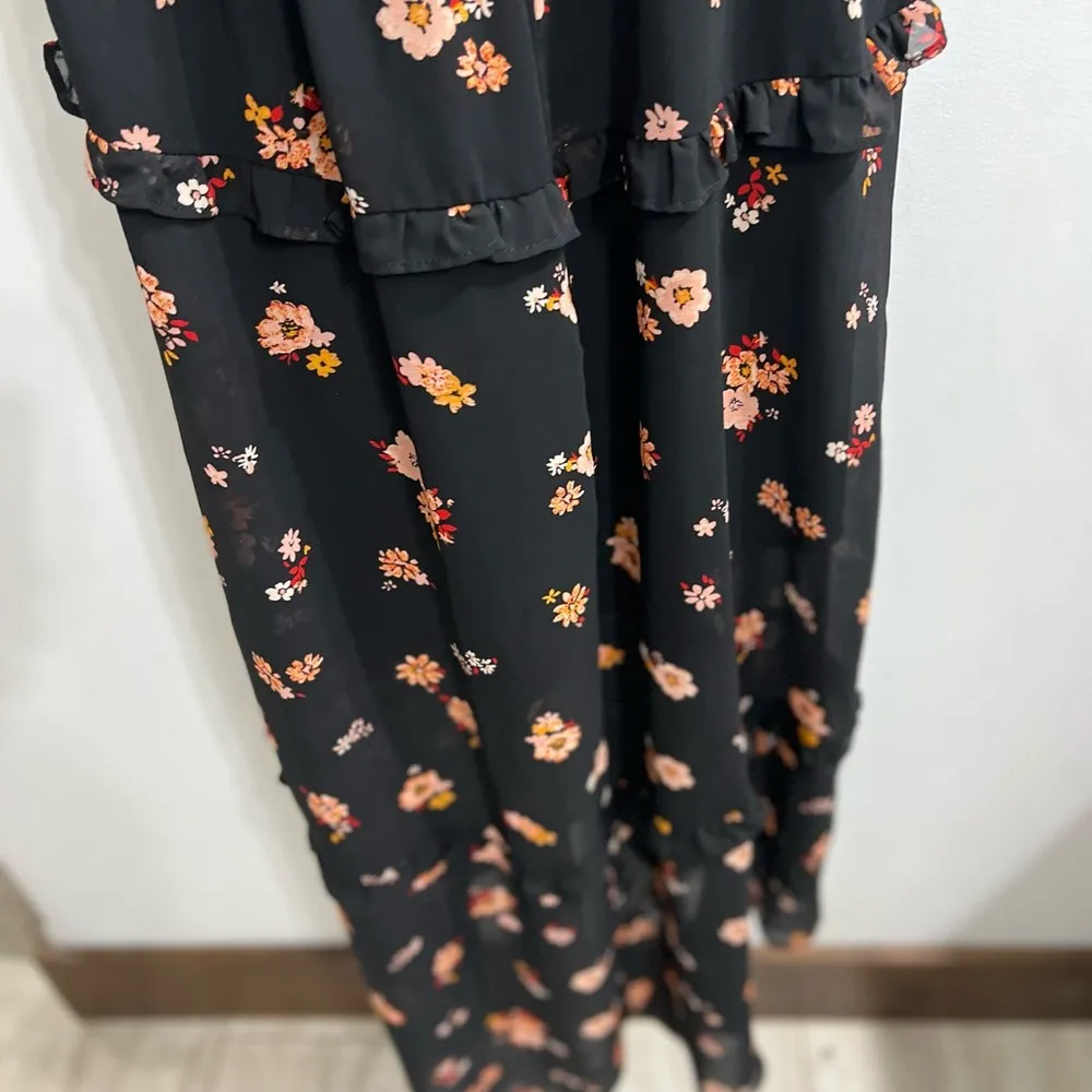 Black floral sleeveless dress Size XS - Image 6