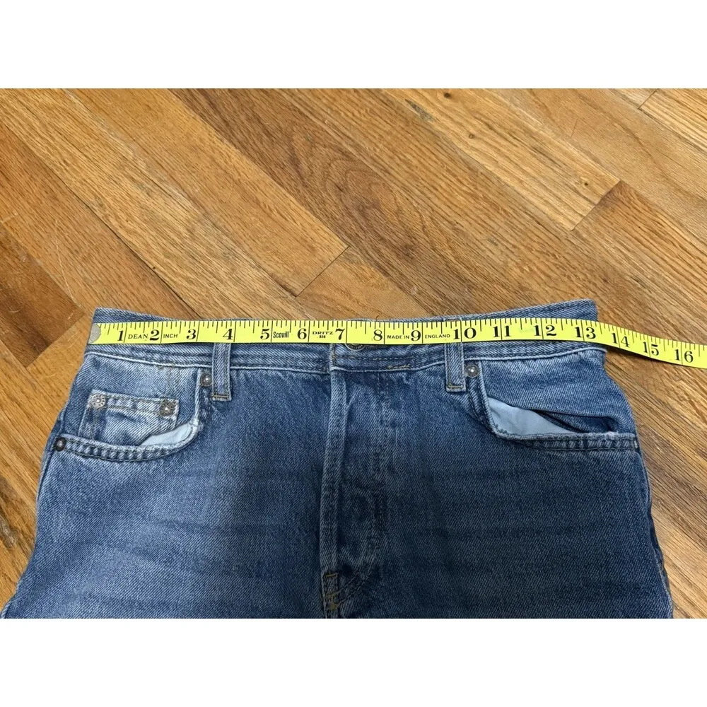 Free People We The Free Maggie Jeans MR Straight Leg Raw Hem Button Fly Size 24 - Image 9