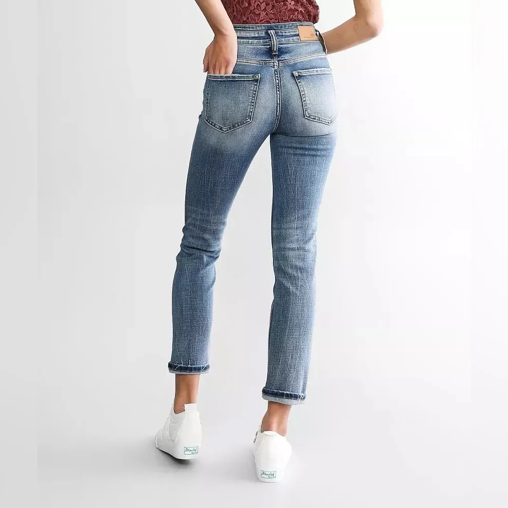 BKE Buckle Billie Ankle Straight High Rise Stretch Cuffed Jean size 25 - Image 3