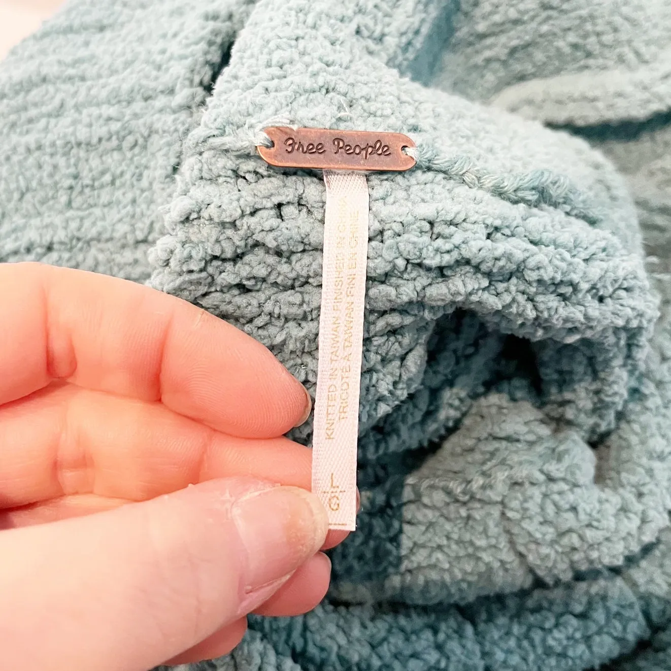 Free People Be Yours Fun Cowl Neck Boxy Sweater Green Large - Image 3