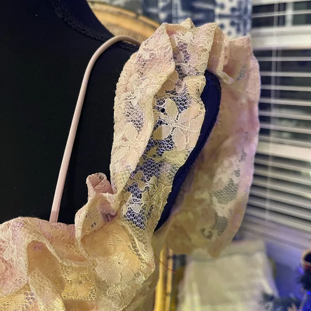 🎀NWT Hello Monday Monday to Sunday Lace Off Shoulder Mini Dress in Blush Sz 8/L - Image 10