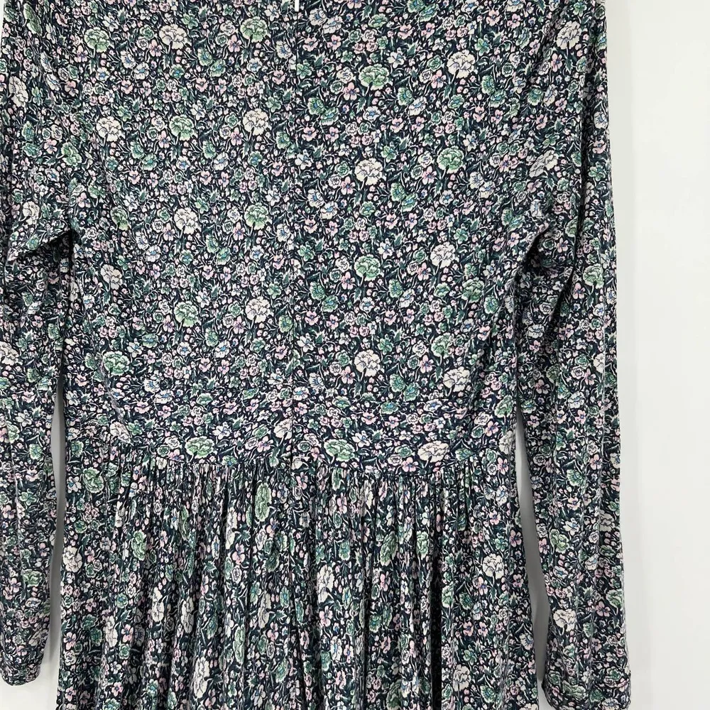 Rebecca Taylor blue long sleeve wool blend lavish garden floral dress size 6 - Image 3