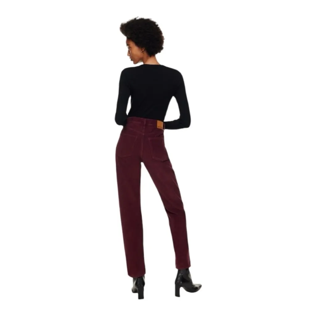 ARITZIA DENIM FORUM The '90s Joni High Rise Loose
30L in Spiced Burgundy Sz 26 - Image 5