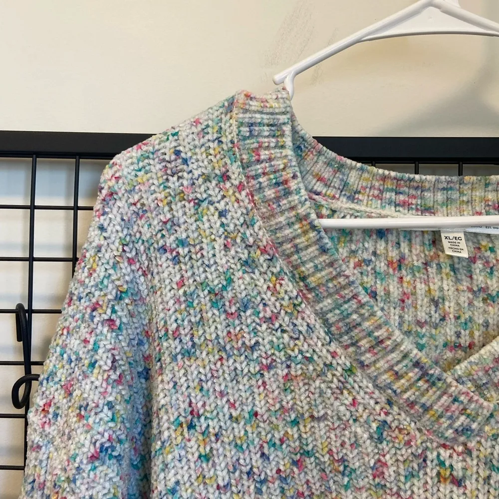NWOT | Seven7 women’s multicolored plush sweater‎ — XL - Image 2