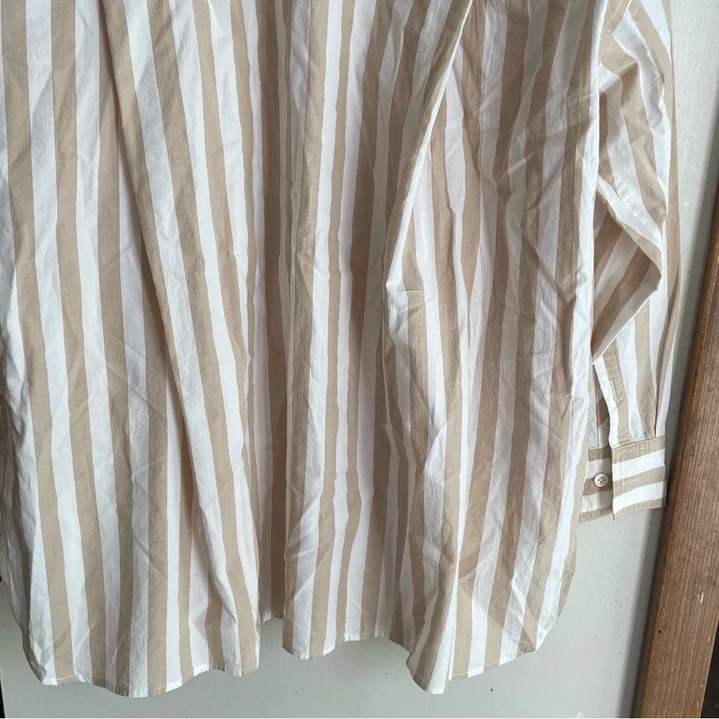 Madewell Signature Poplin Oversized Striped Shirt Ochre Fresco - Image 10