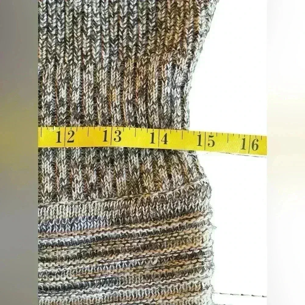 Maggie London Brown Marino Wool Blend Sweater Dress Medium Knit Stretch - Image 8