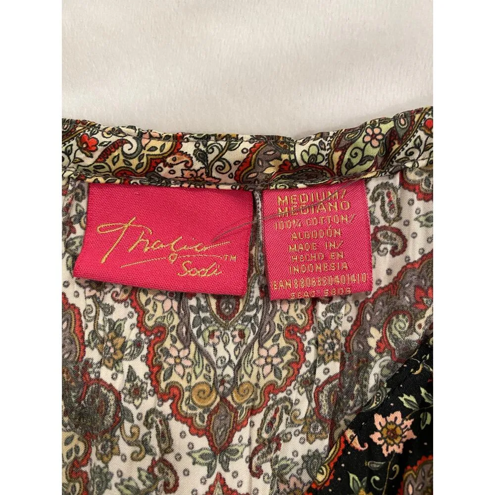 Thalia Sodi Sleeveless Surplice Pleated Cami Tank Top Brown Womens Size Medium - Image 3