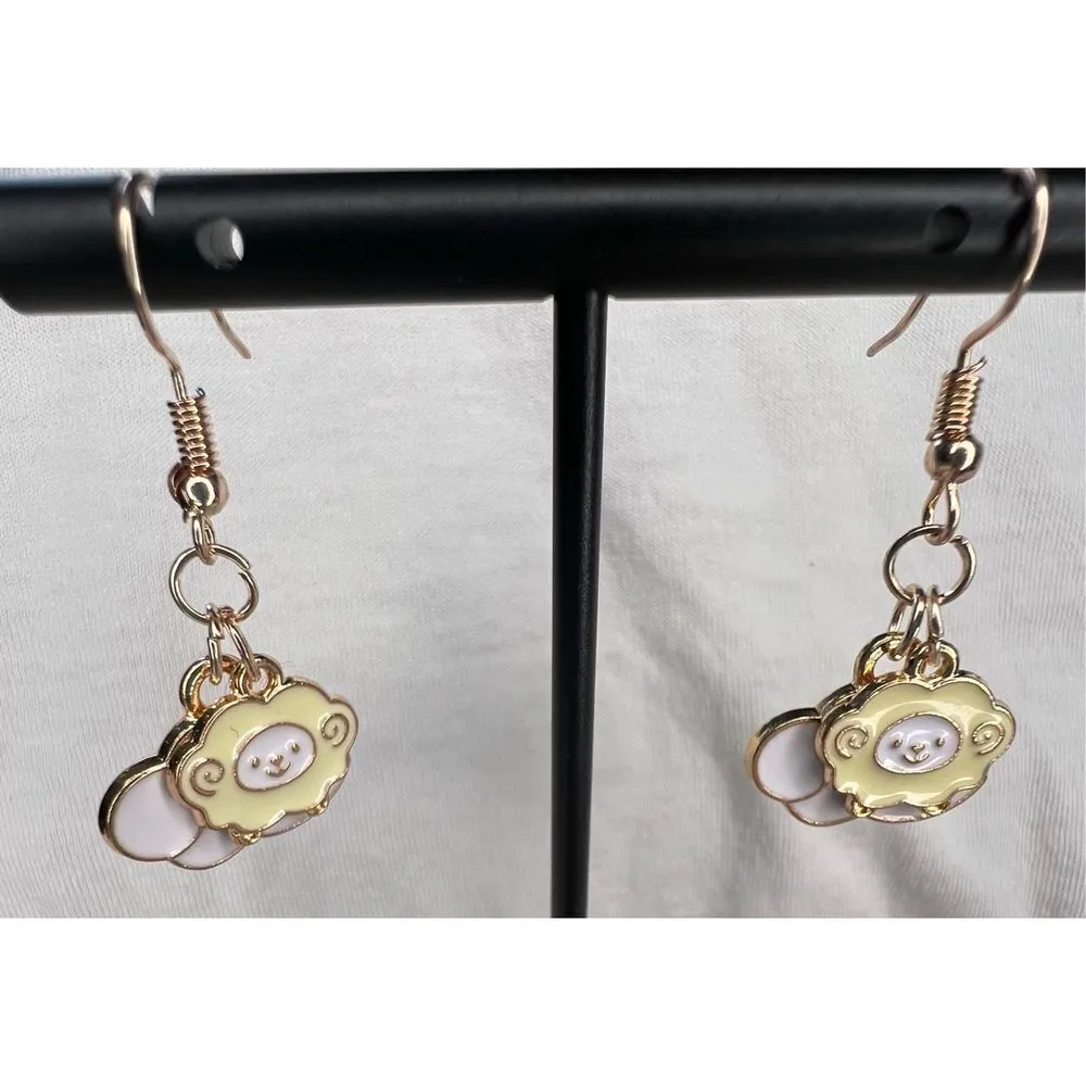 Handmade Dangly Sheep and Cloud Earrings - Image 3