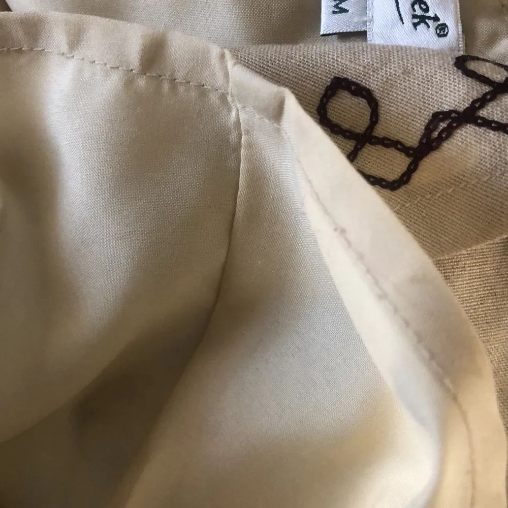 Vintage Coldwater Creek Linen Embroidered Beaded Fully Lined Skirt Petite Medium - Image 7