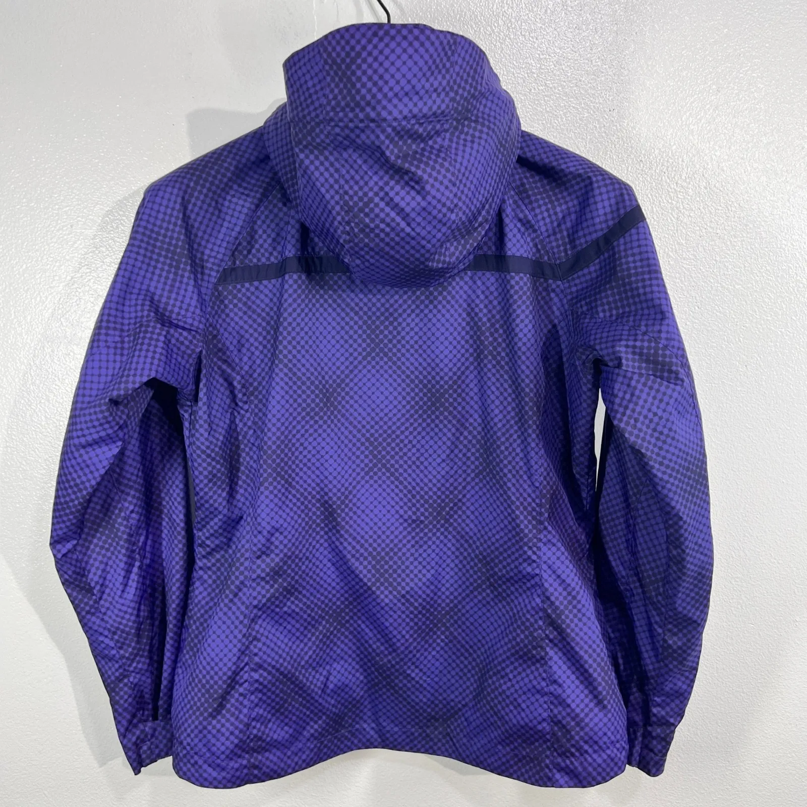 Columbia Interchange Rain Jacket Women's Large Purple Checkered Hooded Outdoor - Image 2