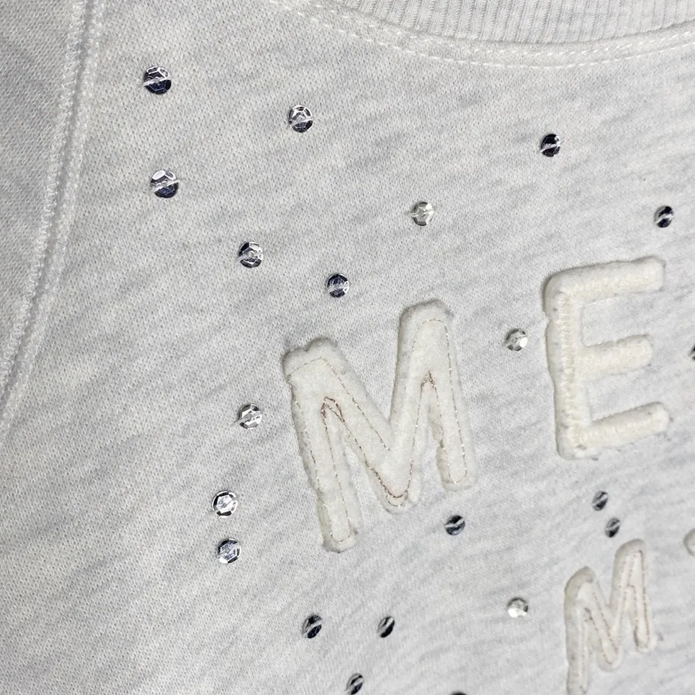 American Eagle Melt my Heart graphic embellished and embroidered sweatshirt sz S - Image 5