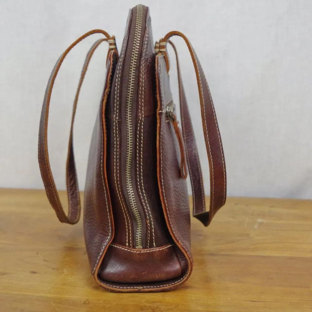 Ellington "Sorrento Working Purse" Portfolio Style Brown Leather Satchel Purse Tan - Image 7