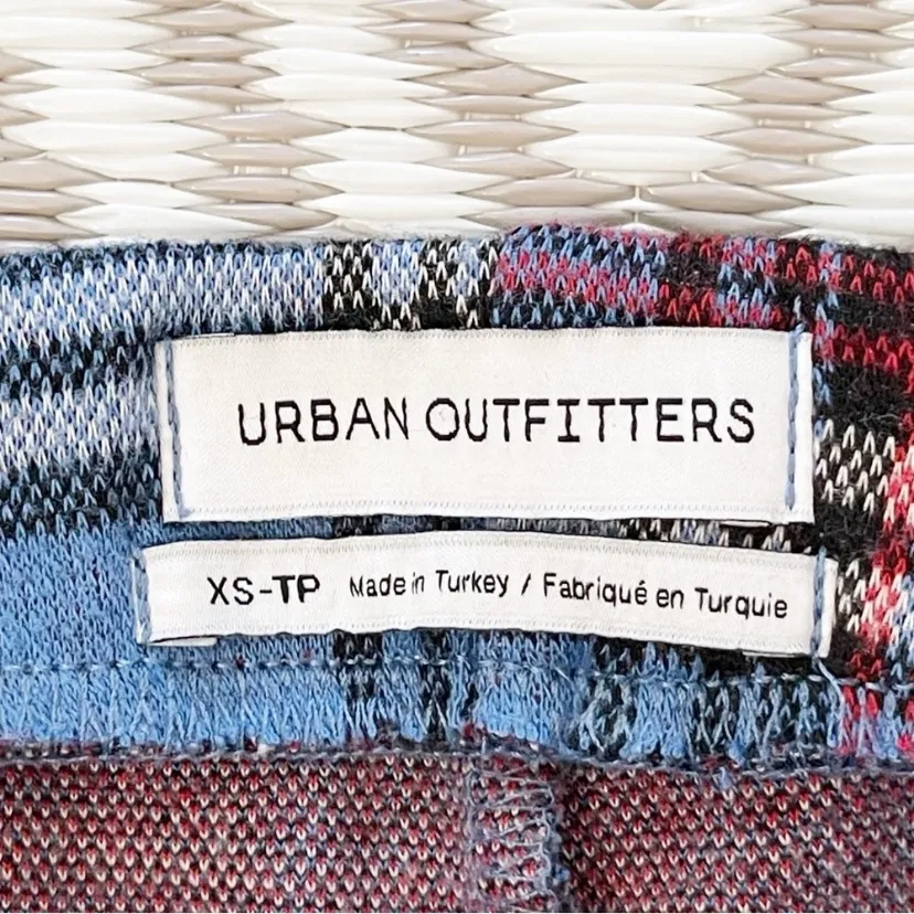 Urban Outfitters Cara High-Waisted Kick Flare Pants in blue plaid XS - Image 7