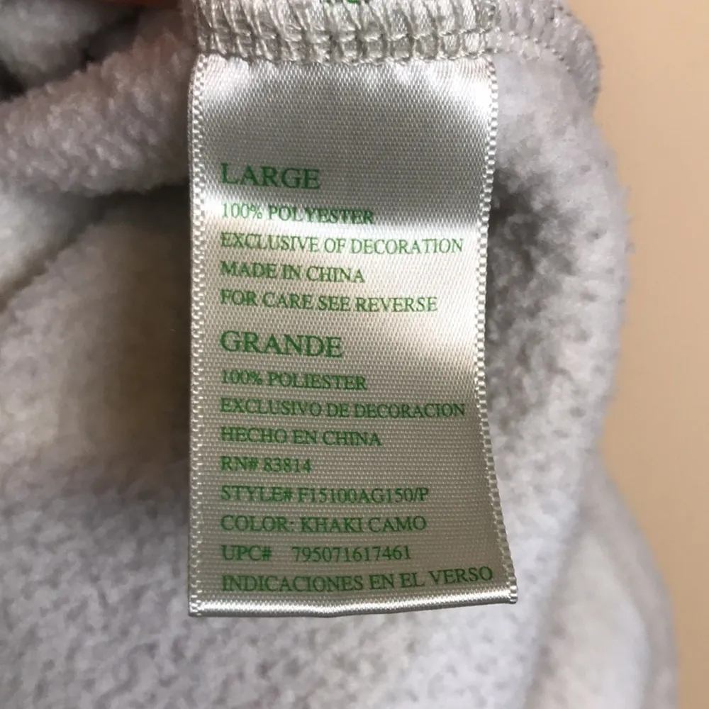 Green Tea Women’s Camouflage Fleece Asymmetrical Quarter Snap Button Sweatshirt Gray Size L - Image 9