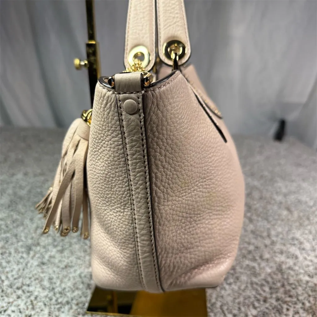 Michael Kors Brooklyn Small Satchel Soft Pink Pebbled Leather Bag - Image 7