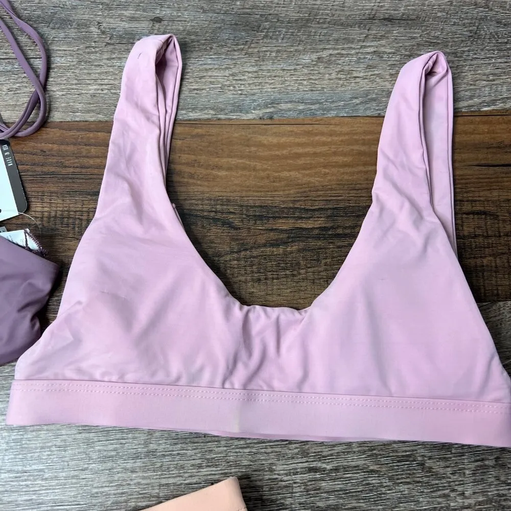 NWT Dippin Daisy's Mix & Match Bikini 3 Pieces Tropical Hawaiian High Waisted S Pink - Image 5