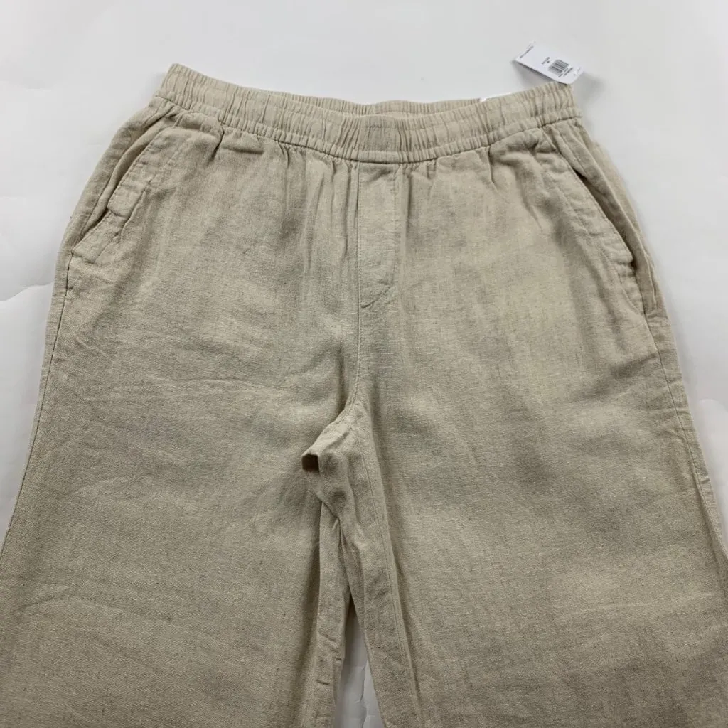 PETITE Old Navy Flax Linen Blend High Rise Wide Leg Cropped Pant PM New - Image 2