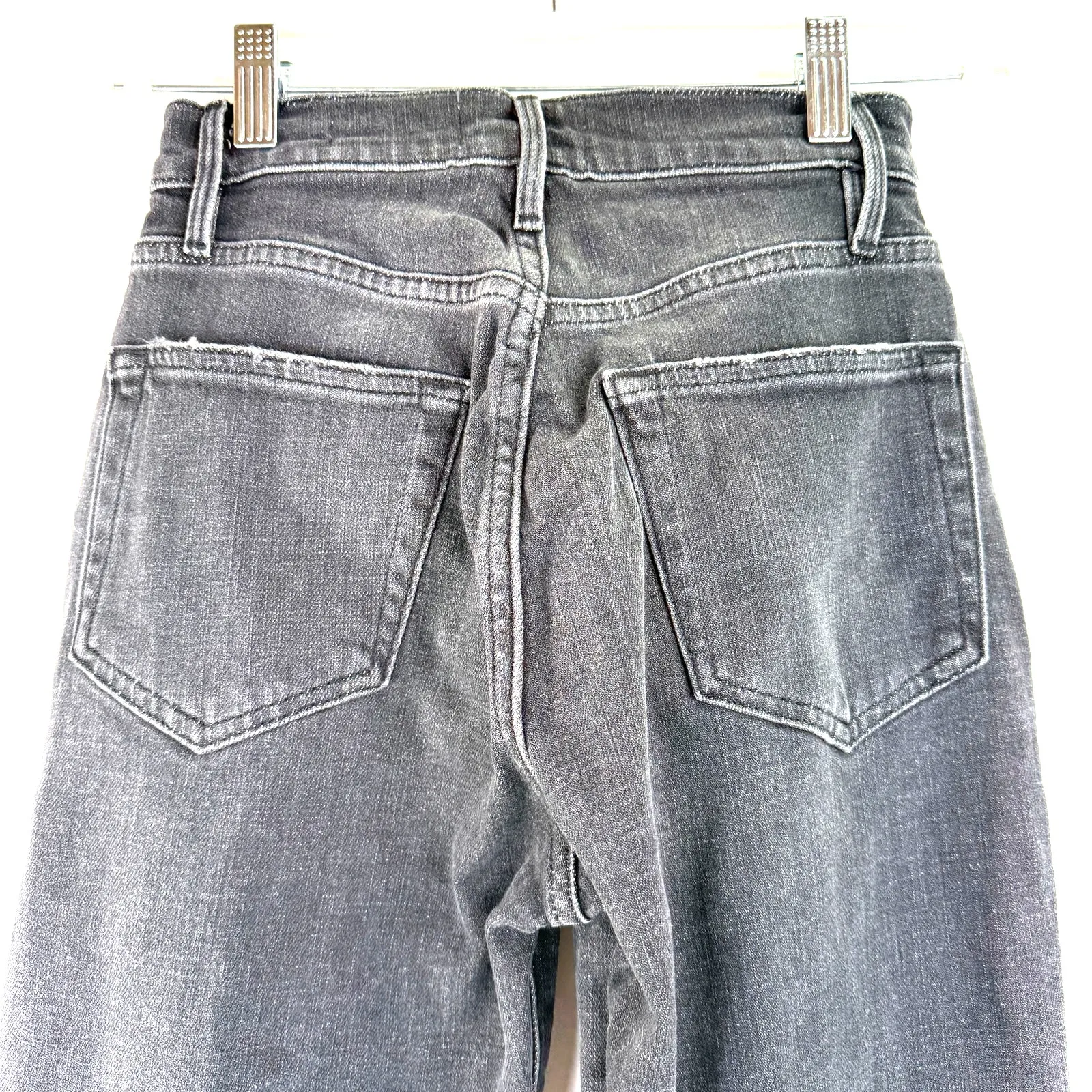 Frame Denim Grey Le Hollywood High Rise Straight Leg Jeans Size 25 - Image 7