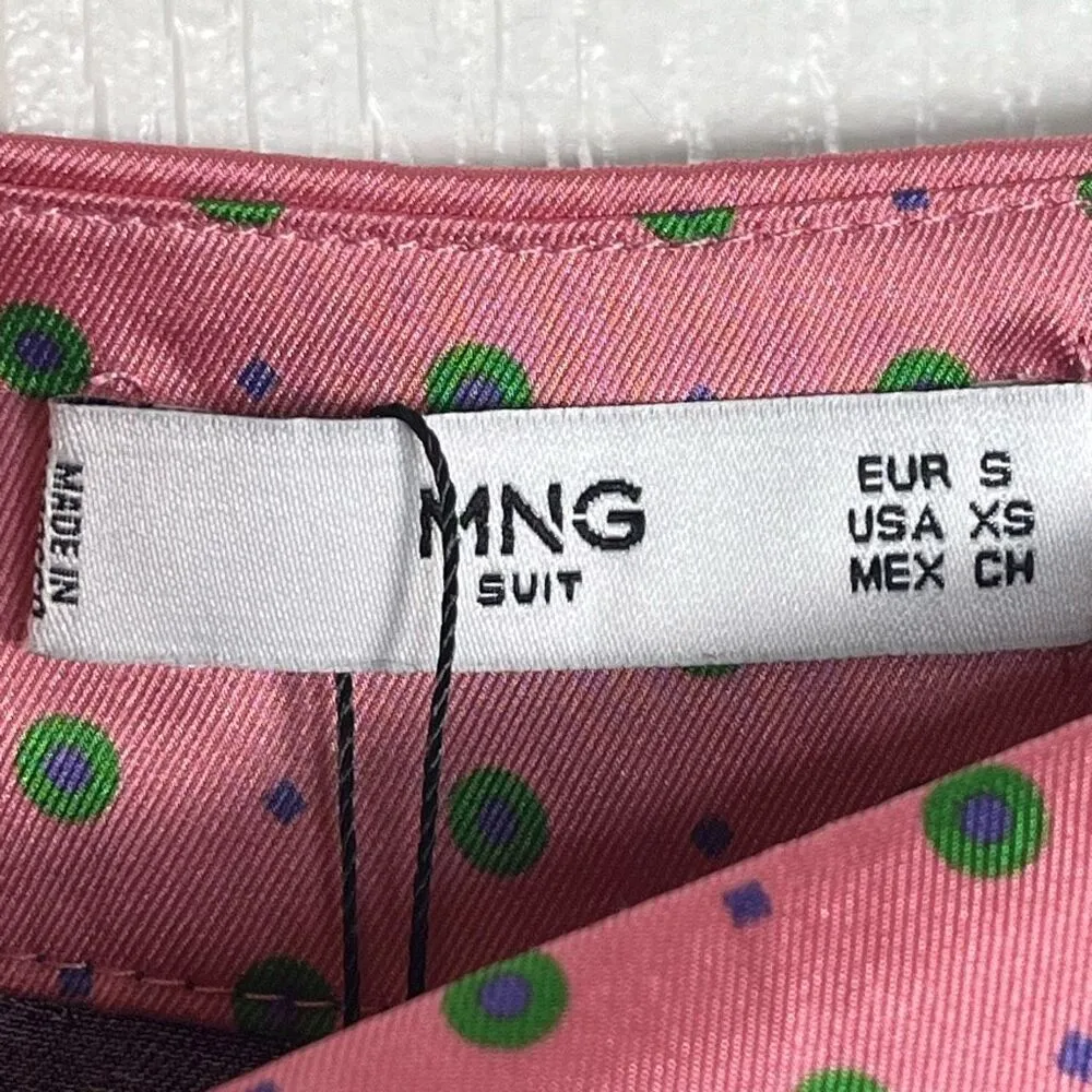 Mango MNG Purple Floral Shorts Sz XS Ruffle Hem High Waist NWT - Image 11