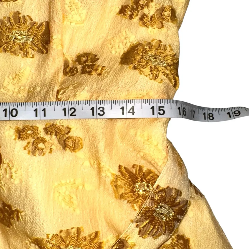 NWT Abbey Glass Charlotte Yellow Floral Button Front Gown Midi Dress SMALL - Image 7