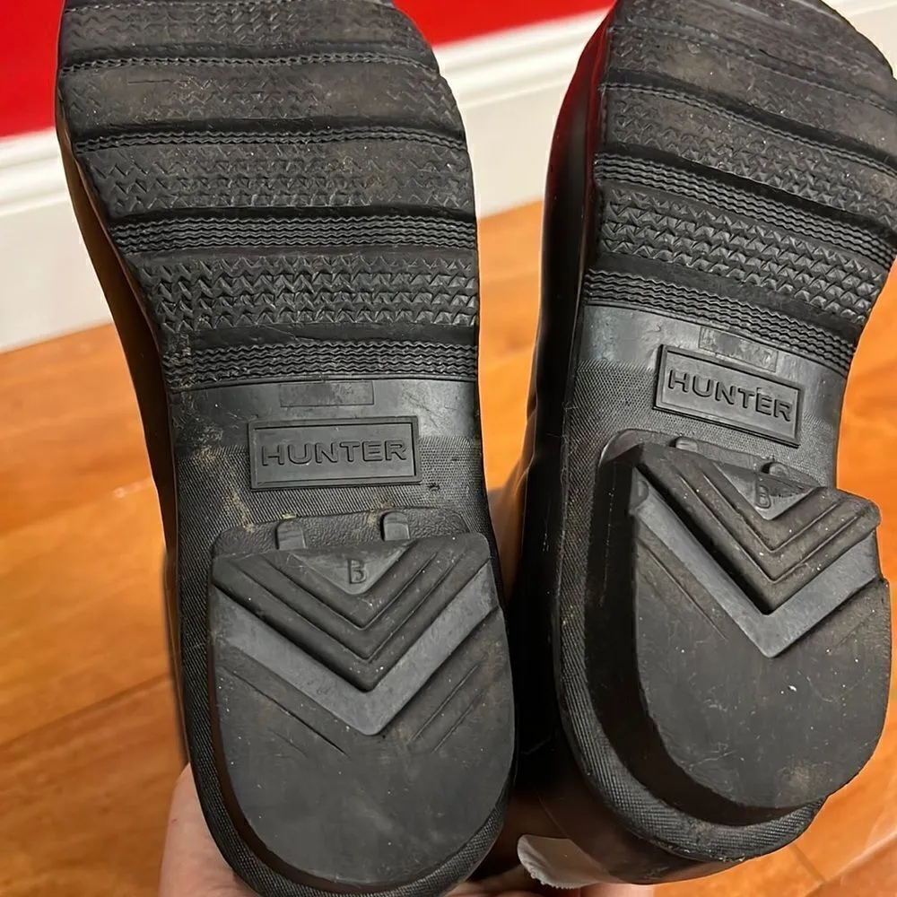 Hunter black tall rain boots size 37 US 6 - Image 8