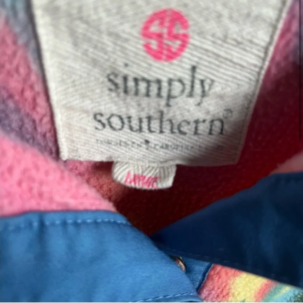 Simply Southern Tie Dye Fleece Pullover Sweatshirt Large - Image 3