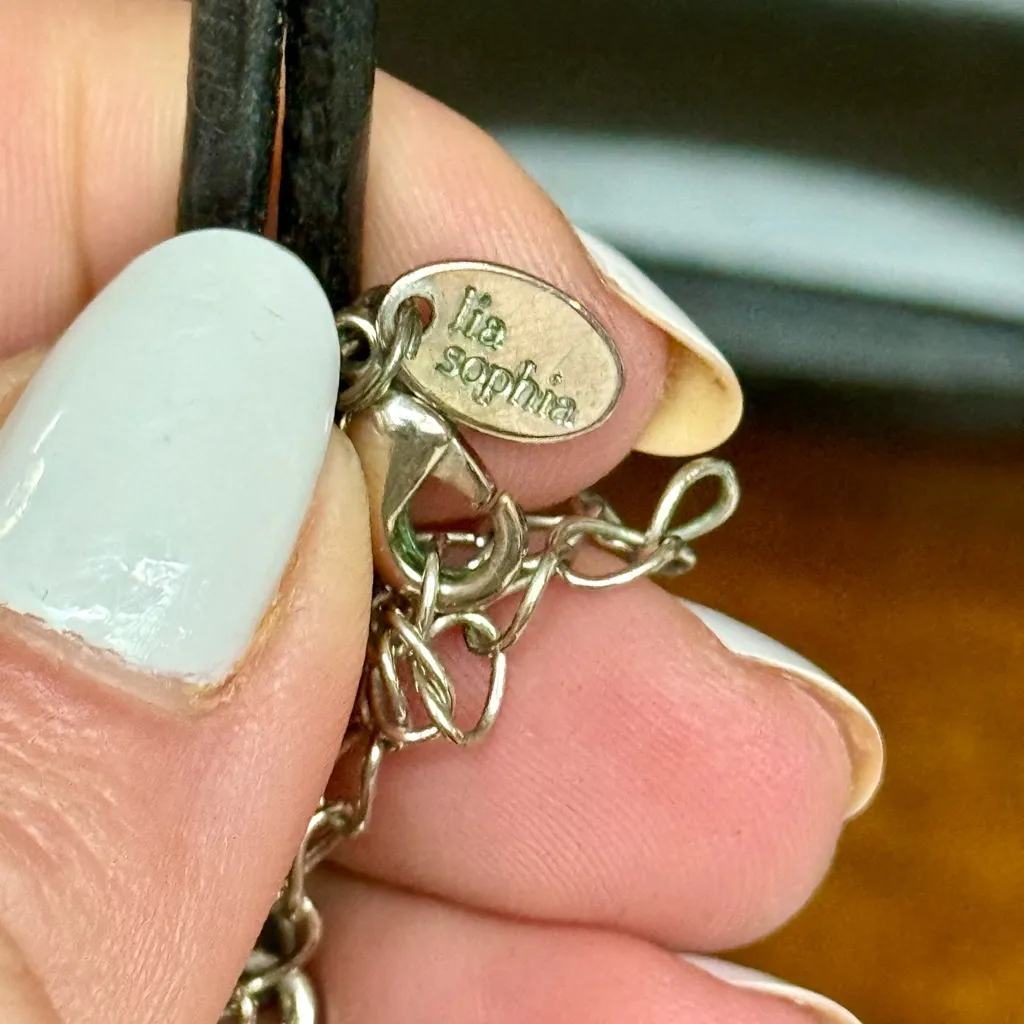 RLM Soho Lapis Gemstone Bracelet & Lia Sophia Teardrop Pendant Cord Necklace Set - Image 7