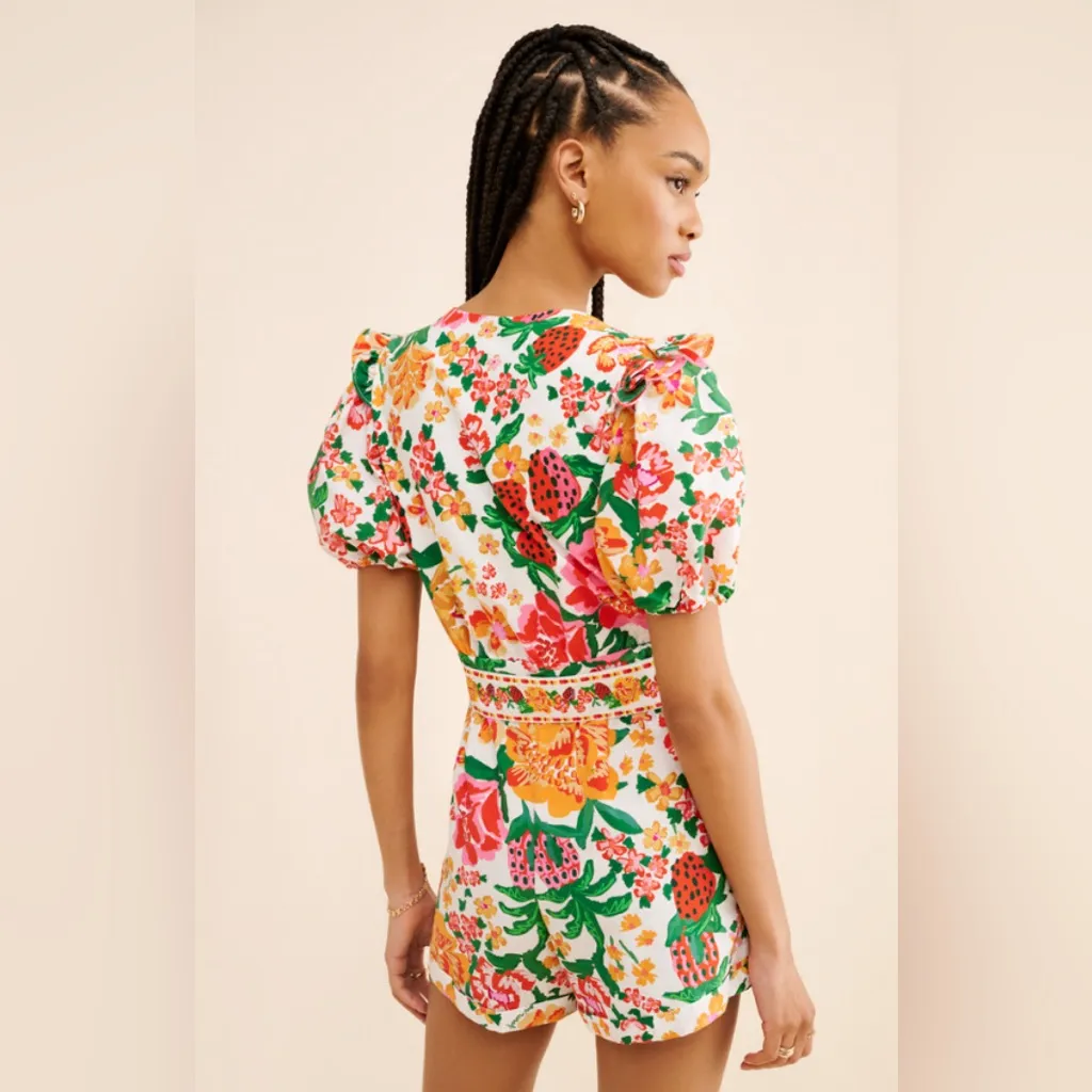 Farm Rio Flowerful Sketch Romper - Image 4
