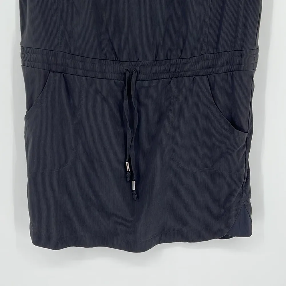 Lolë Sleeveless Black Dress with Pockets and Adjustable Waist Drawstring Size L - Image 3