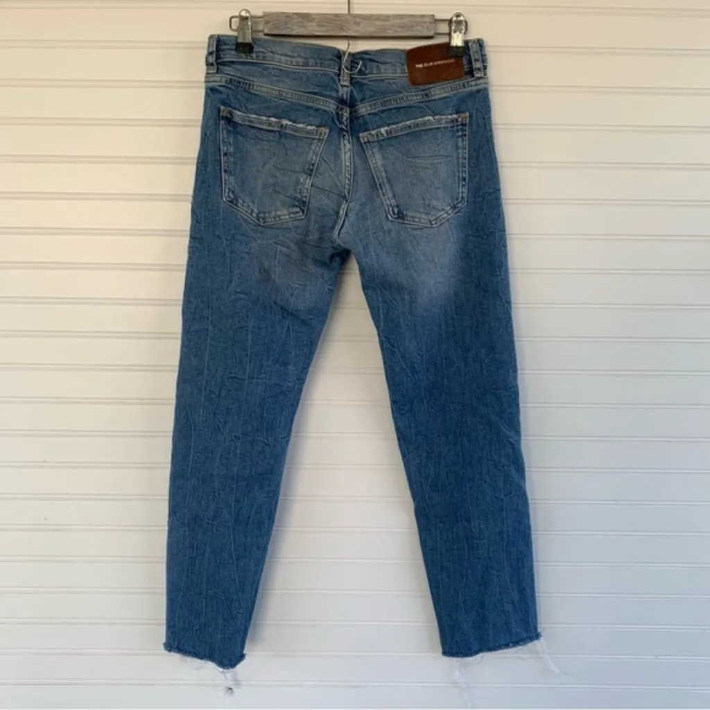 Zara The Slim Boyfriend Style Blue Denim Distressed Jeans Size 4 - Image 2