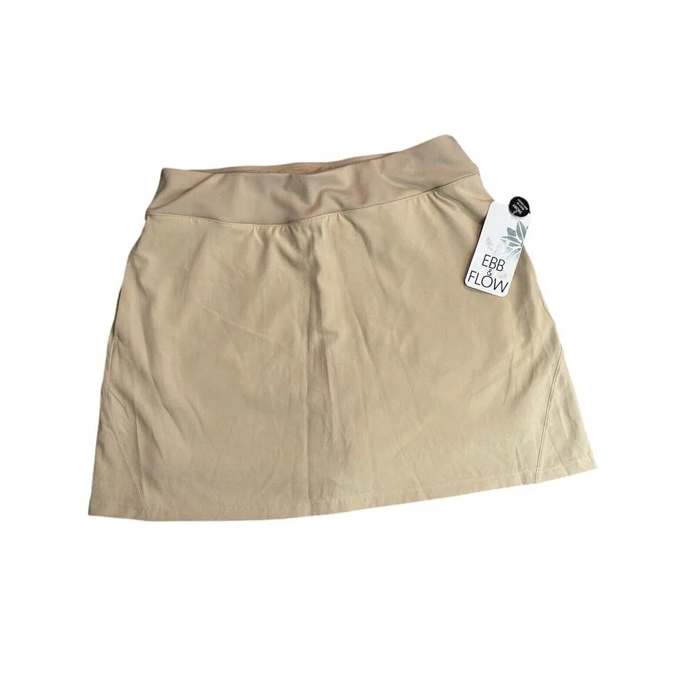 Ebb & Flow Skort Women’s Small Tan Beige Shorts Skirt Pickleball Tennis Golf NEW - Image 2
