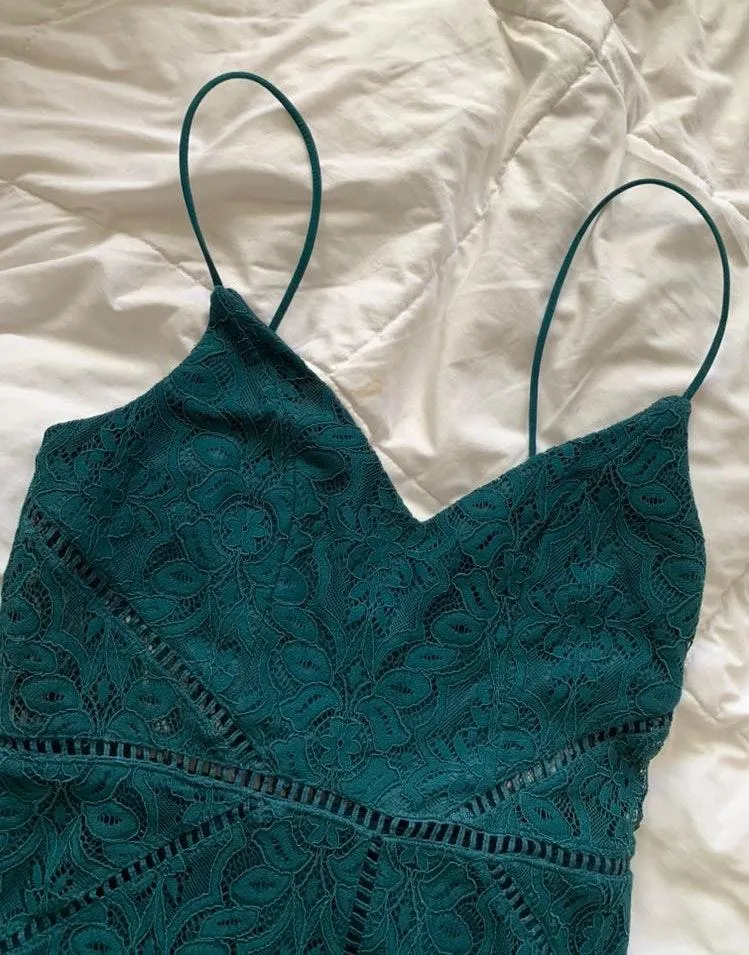 Tobi Emerald Green Lace Dress - Image 5