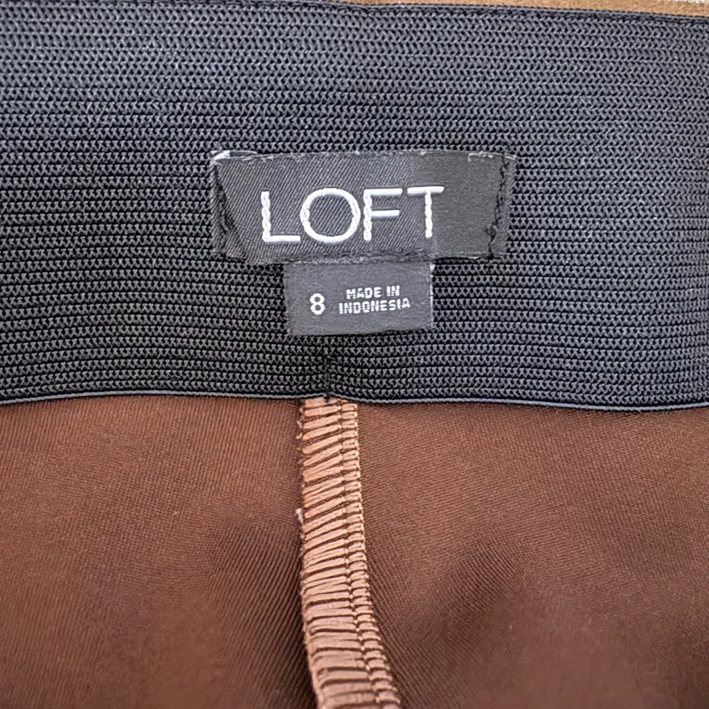 Loft Faux‎ Suede Side Zip Leggings Size 8 - Image 7