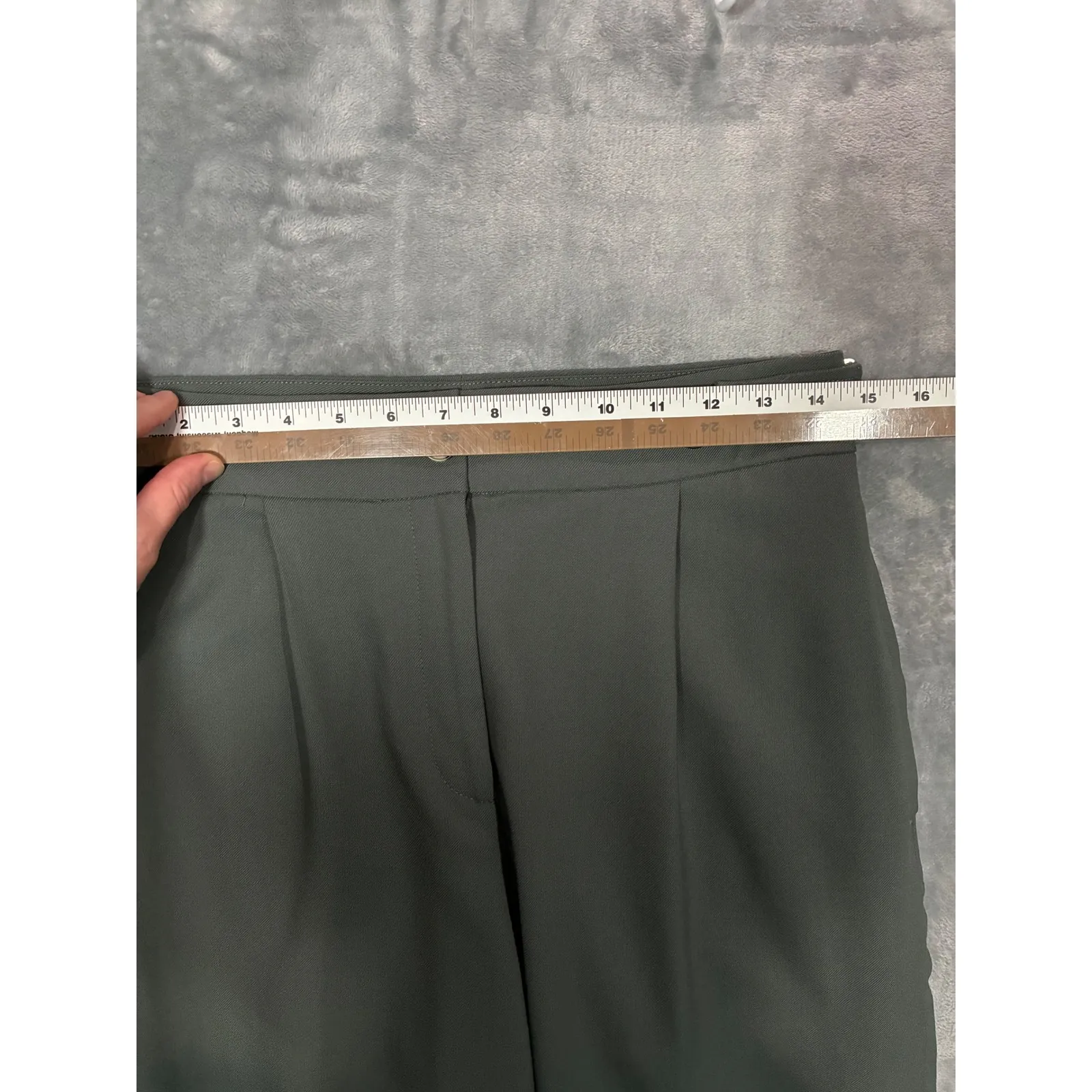 Club Monaco Wool Blend High Waisted Pleated Trousers Pants Dark Gray Women's 4 - Image 7