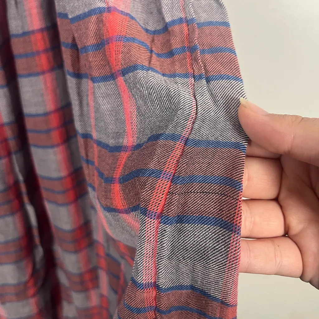 Natural life Gigi plaid babydoll spaghetti strap mini dress size small - Image 6