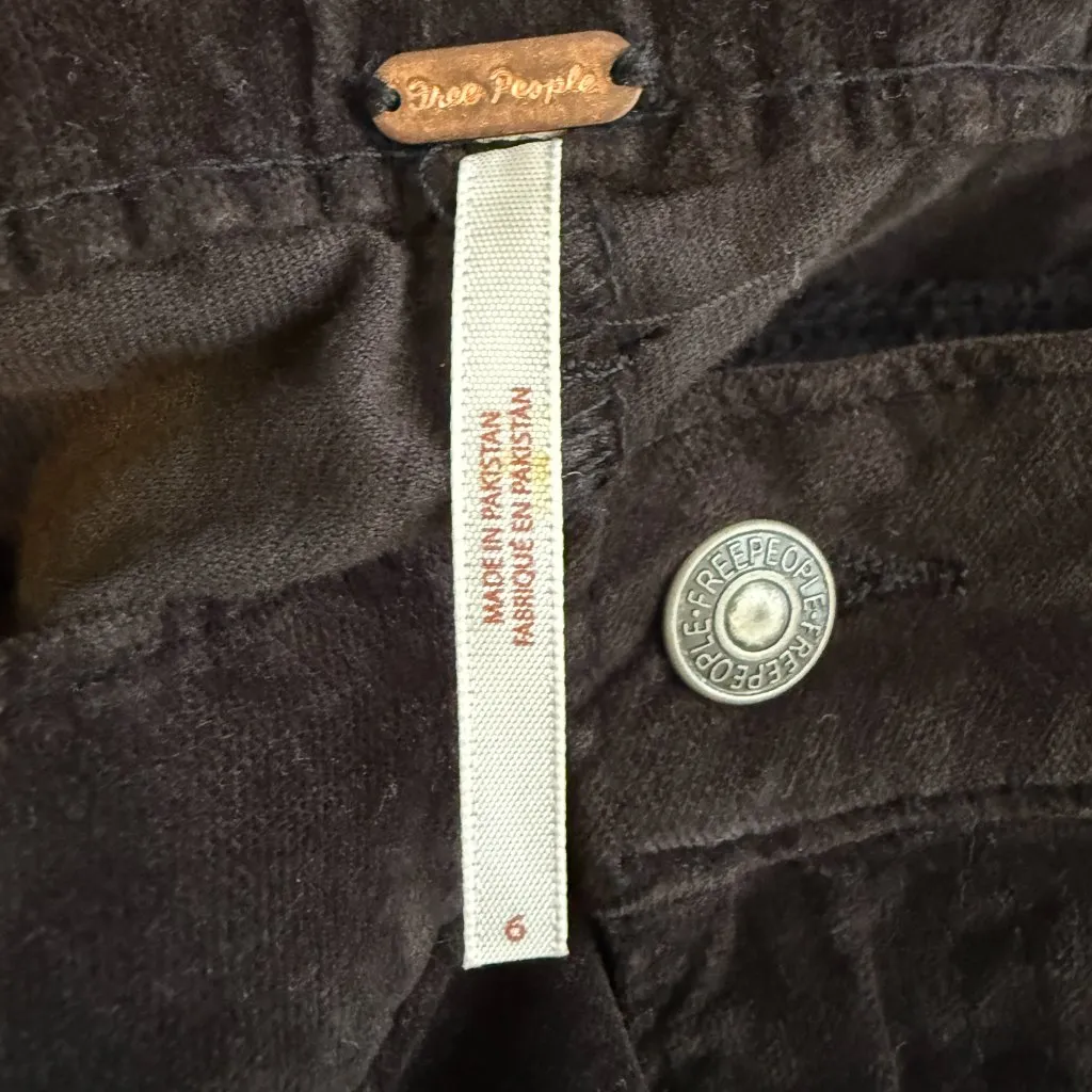 Free People High Time Velvet Kick Flare Pants Women's 6 Black Noir Festival NWT - Image 13