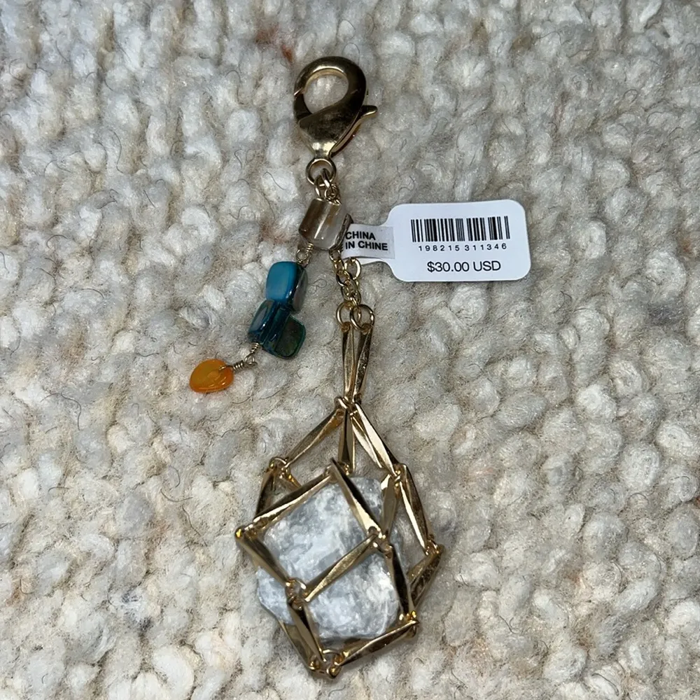 Free People‎ X Ariana Ost Coastal Bikini Charm Keychain Crystal Blue Calcite - Image 3