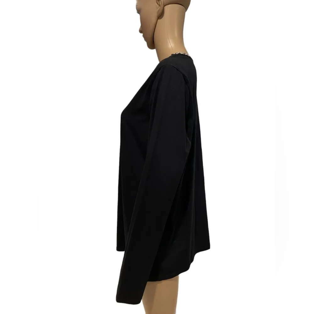 Lands’ End Womens Alaba Leopard Longsleeve Pajama top size L/T 14-16 - Image 2