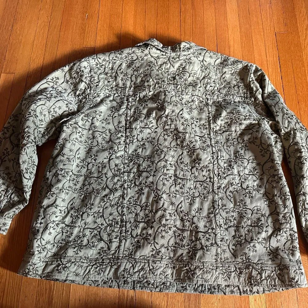 2005 Y2K CJ Banks Olive Green Embroidered Jacket, Size 2X - Image 8