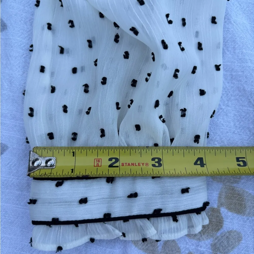 Talbots Ivory Blouse with Black Dots - Image 5