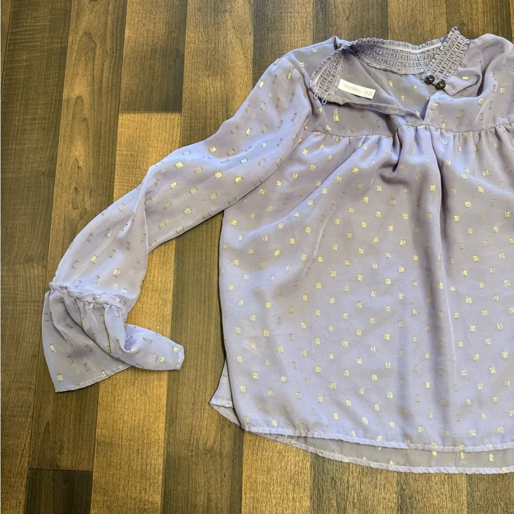 Xhilaration White Blouse with Flutter Sleeves and Peter Pan Collar - Image 8