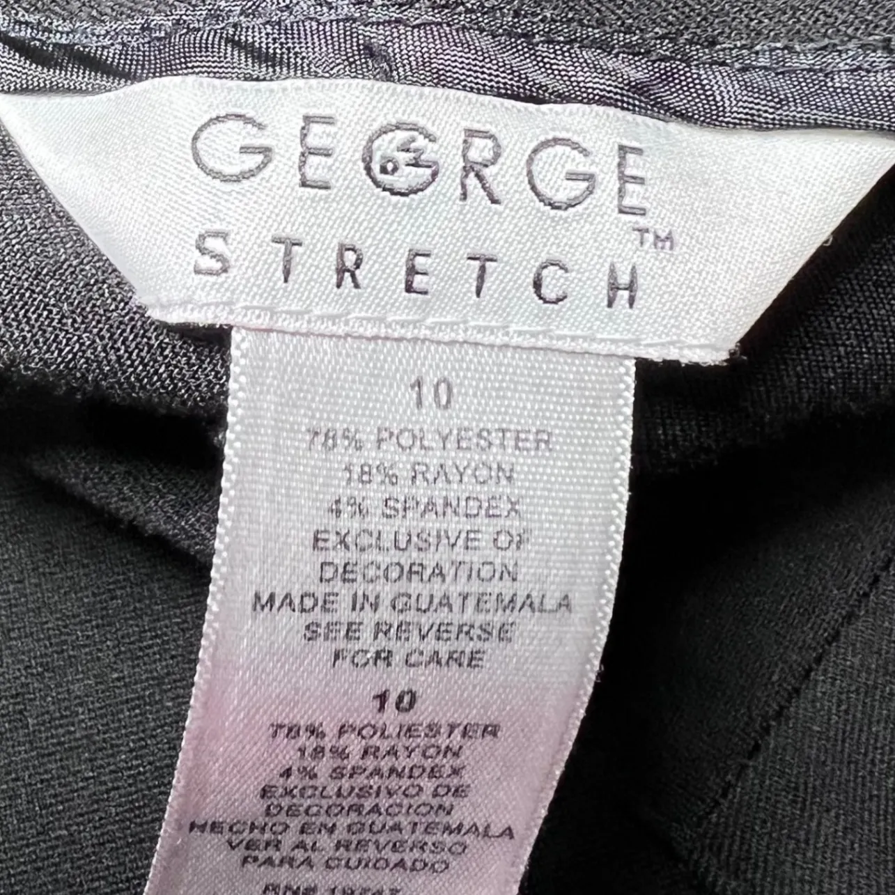 George Stretch Lace Trim Skirt Womens 10 Black Midi Career A Line Modest - Image 4